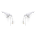 Designer Bird Wall Lamp Modern Resin White Black LED Light Bedroom Living Room