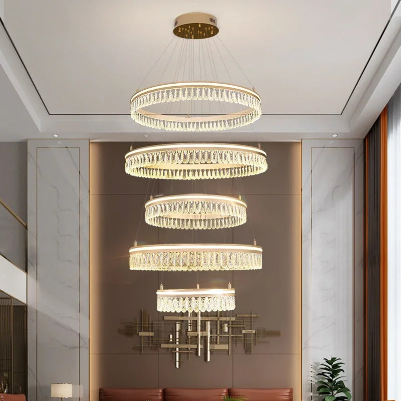 2024 Modern Crystal LED Chandelier for Living & Dining Room Decor