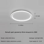 Modern Round Iron LED Ceiling Light for Bedroom, Foyer, and Study