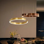 Stainless Steel Semicircle Chandelier for Modern Living Room & Dining Area