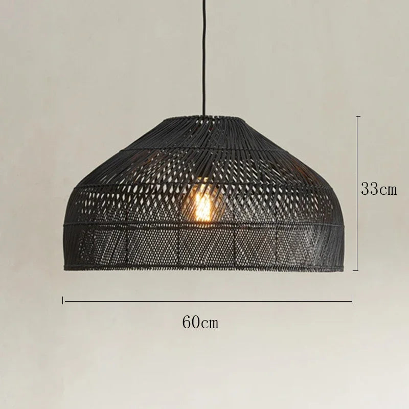 Rattan Pendant Chandeliers: Vintage LED Lighting for Living Room, Dining Room Decor