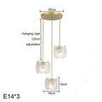 Carved Glass Pearl Chandelier for Dining Room, Living Bedroom, Study, Balcony - LED Pendant Lighting
