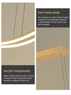 Modern Wave LED Chandelier for Dining Room and Bar Lighting