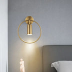 Brass Gold Ring Adjustable LED Wall Sconce Light for Home Hotel Corridor