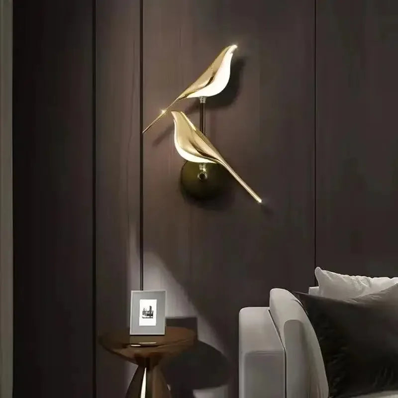 Modern Magpie Bird LED Wall Lamp for Bedroom Decor