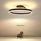 Minimalist Round LED Ceiling Chandelier | Aluminum Living Room Bedroom Light Fixtures