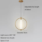 LED Circle Pendant Lights in Gold/Black for Home Decor Lighting
