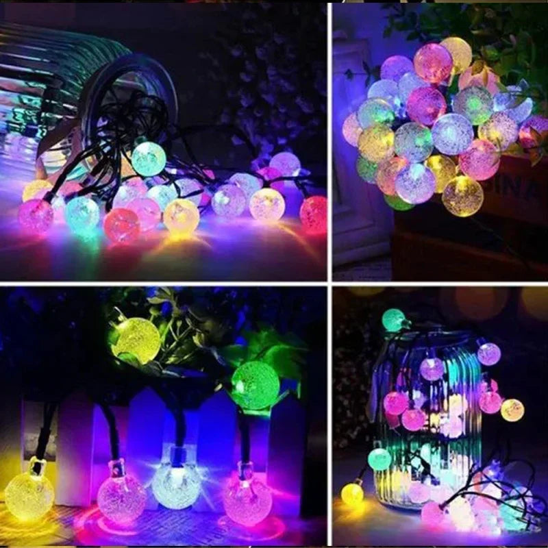 Crystal Fairy Solar String Lights - 8 Modes Waterproof Outdoor Patio Decor