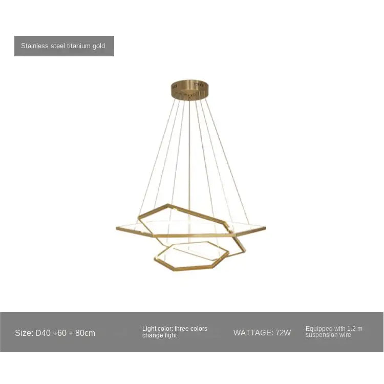 Modern Luxury Hexagon LED Pendant Chandelier for Living Room and Bedroom