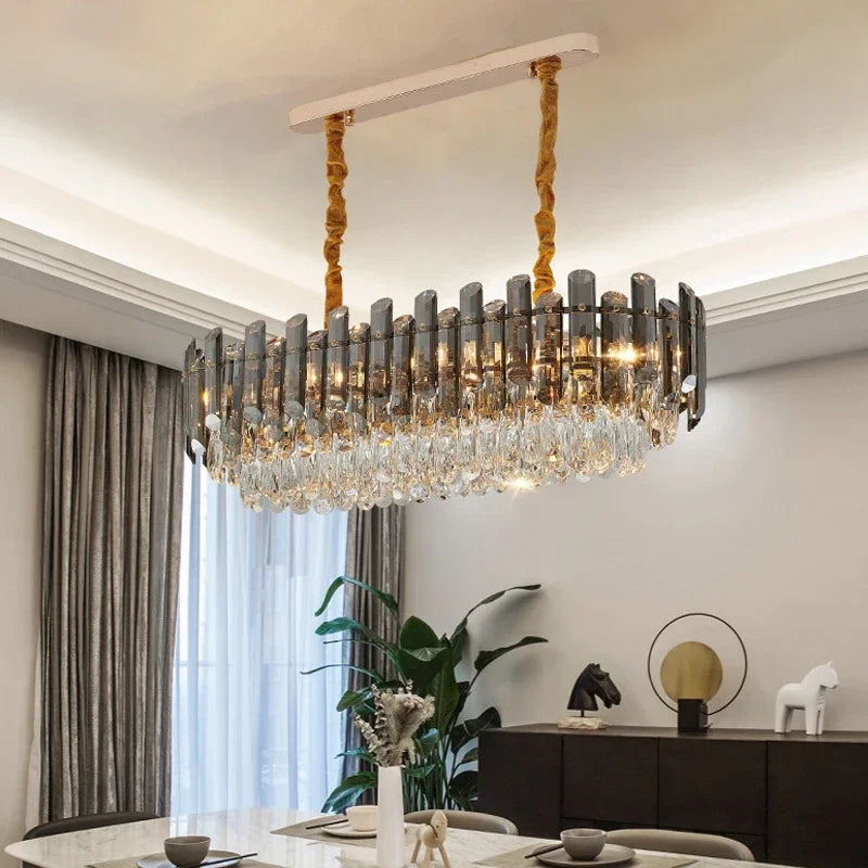 Crystal Pendant Chandelier: Modern Luxury LED Lighting for Villa Living Room Dining Room Lighting