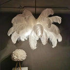 Ostrich Feather LED Pendant Lamp - Nordic Bedroom Living Room Decor