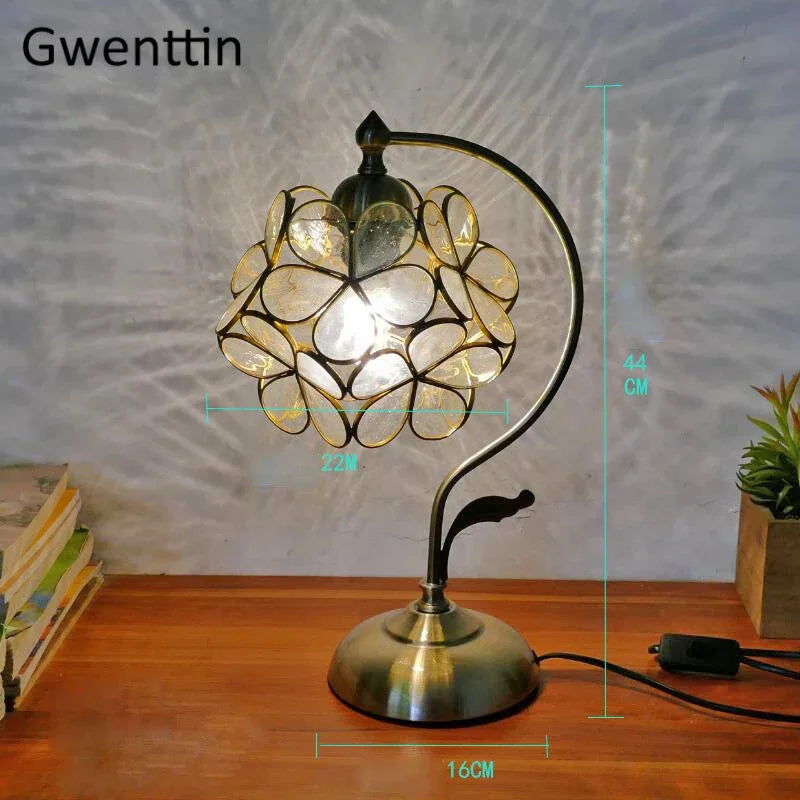 Stained Glass Tiffany Bedside Table Lamp for Home Bedroom Decor