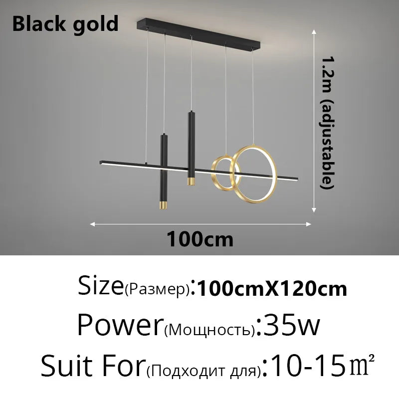 Modern LED Chandelier Dimmable for Dining Room Kitchen Bar Pendant Lighting