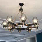 Luxe Glass Chandelier: Modern Retro Living Room Pendant Lamp Lighting Fixtures