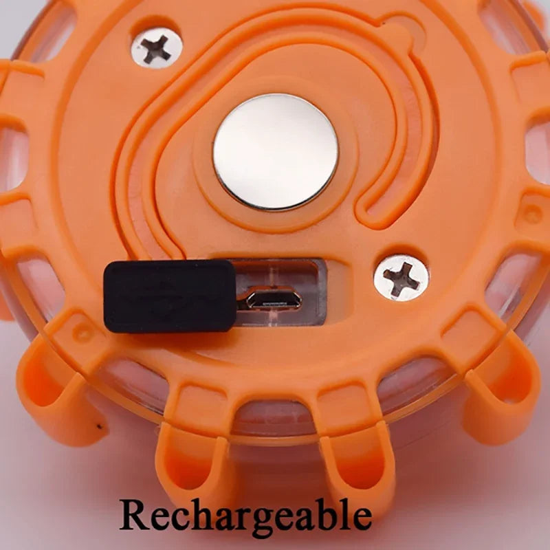 LED Safety Flare Emergency Flashing Strobe Light - 9 Modes - Portable & Rechargeable