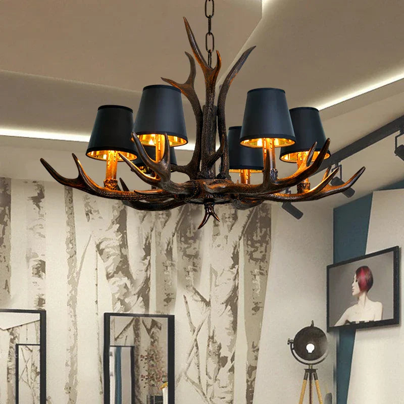 Antler Chandelier: Country Rustic Vintage Loft Lighting for Bedroom, Dining Room & Restaurant