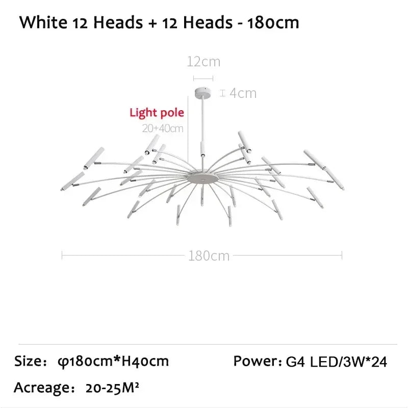 LED Ceiling Chandelier Nordic Living Dining Room Bedroom Lighting Fixture