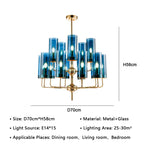 American Lustre Glass Chandelier LED Pendant Light Fixture
