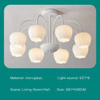 Modern Green White Branch Ceiling Chandelier for Living Room Bedroom Dining Loft