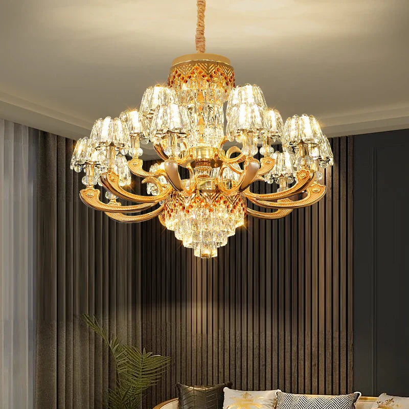 Crystal Luxury Chandelier: Elegant European Atmosphere Lighting for Living Room, Bedroom, and Restaurant