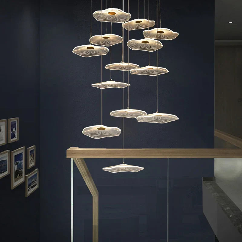 Modern Duplex Chandelier for Luxe Living and Sales Spaces