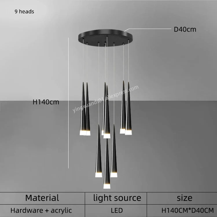 Modern Loft Chandelier LED Ceiling Light for Living Room Hallway
