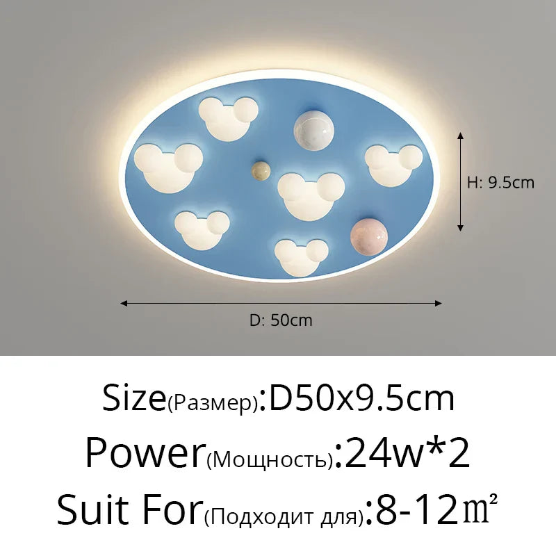 Cloud Shape Ceiling Lights Pink Blue 50CM - Indoor Decorative Ceiling Lamps