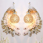 Peacock Resin Wall Lamp: Nordic Style LED Light for Bedroom, Living Room, Staircase