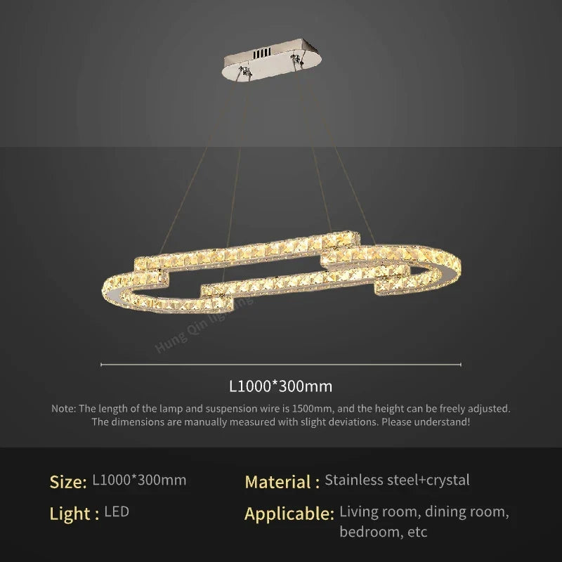 Circular Crystal Pendant Light Chandelier for Living Room