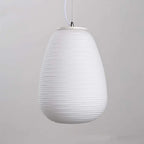 Glass Whorls Cocoon Pendant Light - Milky White, Modern Hanging Lamp