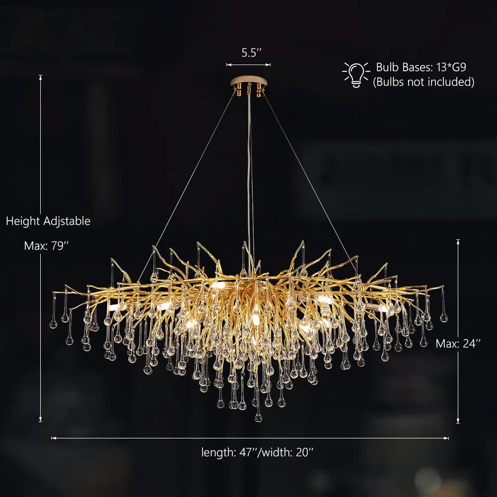 Luxury Crystal LED Chandelier Silver Gold G9 - Perfect for Indoor Hall Living Room Dining Room