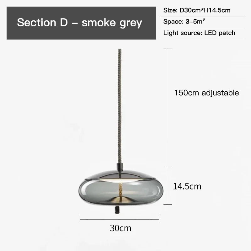 BROKIS Knot Glass Pendant Chandelier Luminaria Deco Bedside Lamp