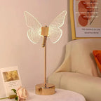 Butterfly Gold Acrylic LED Desk Lamp for Artful Living Room Night Light