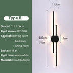 Black Iron LED Wall Lamp for Living Room, Bedside, TV Background - 110v 240v
