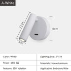 Bedroom Wall Lamp Surface Spotlight Indoor Reading Sconce Lights