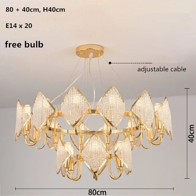 Crystal Chandelier Pendant Light: Elegant Modern Luxury for Living Room Decor