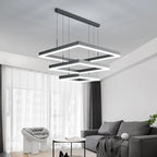 Nordic Minimalist LED Square Chandelier for Living Dining Bedroom - Luster Lighting