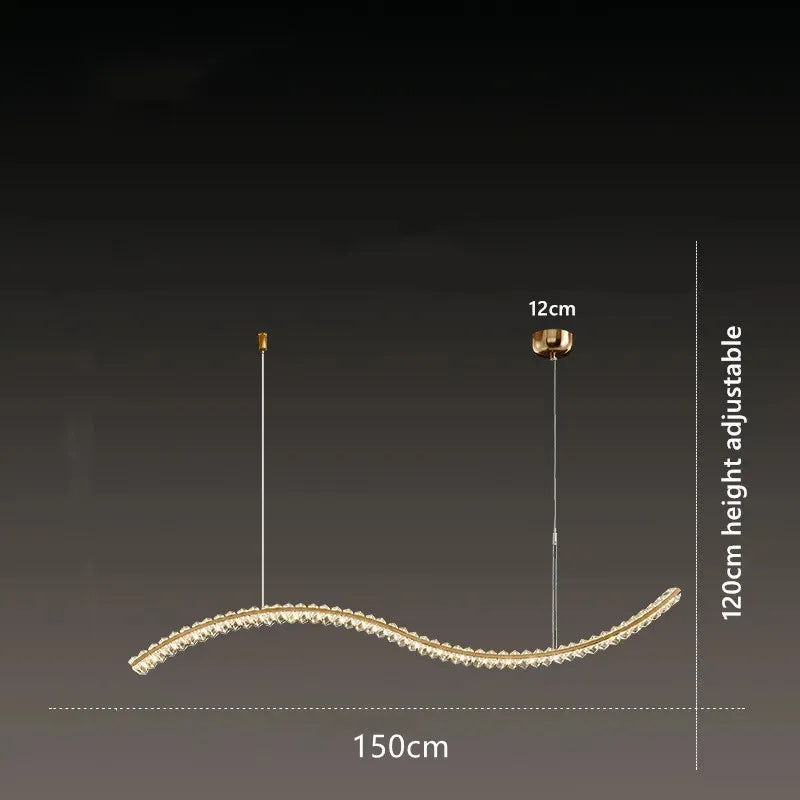 Crystal LED Pendant: Modern Minimalist Chandelier for Home Dining Living Room Decor