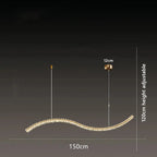 Crystal LED Pendant: Modern Minimalist Chandelier for Home Dining Living Room Decor