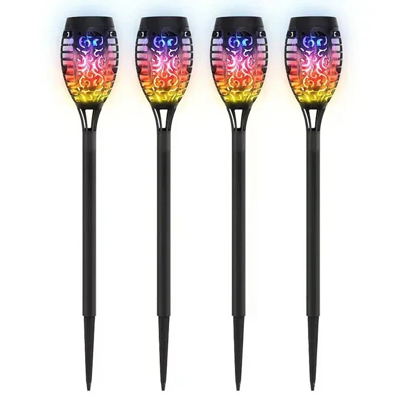 Solar Flame Torch Lights - Waterproof Outdoor Garden Decoration - 5 Color Options