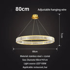 Luxury Gold Round Crystal Pendant Chandelier | Design for Living/Dining Room Lighting
