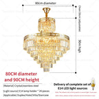 Crystal Duplex Chandelier for Luxury Hollow Living Room Décor