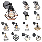 Vintage Iron Wall Sconce Cage Guard Modern Loft Indoor Lighting