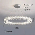 Crystal LED Ceiling Chandelier: Modern Dimmable Lighting Fixture for Stylish Home Decor