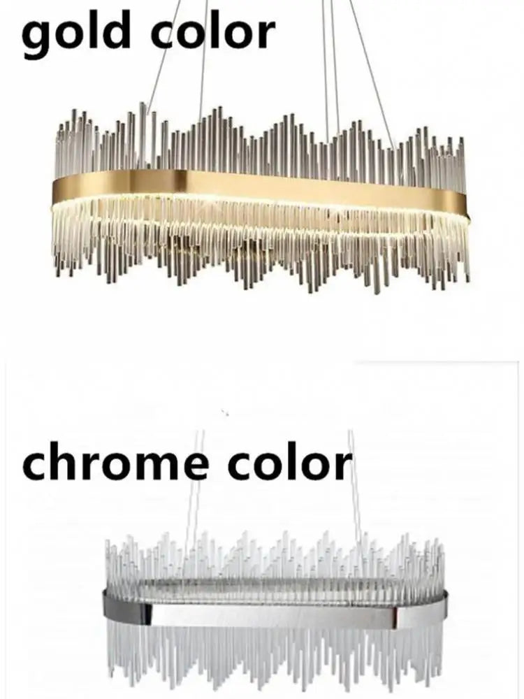 Modern Luxury Glass LED Chandelier Dining Room Dimmable Pendant Lamp