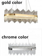 Modern Luxury Glass LED Chandelier Dining Room Dimmable Pendant Lamp