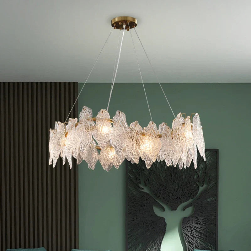Wavy Copper Chandelier: Light Luxury for Living Room, Study, Bedroom