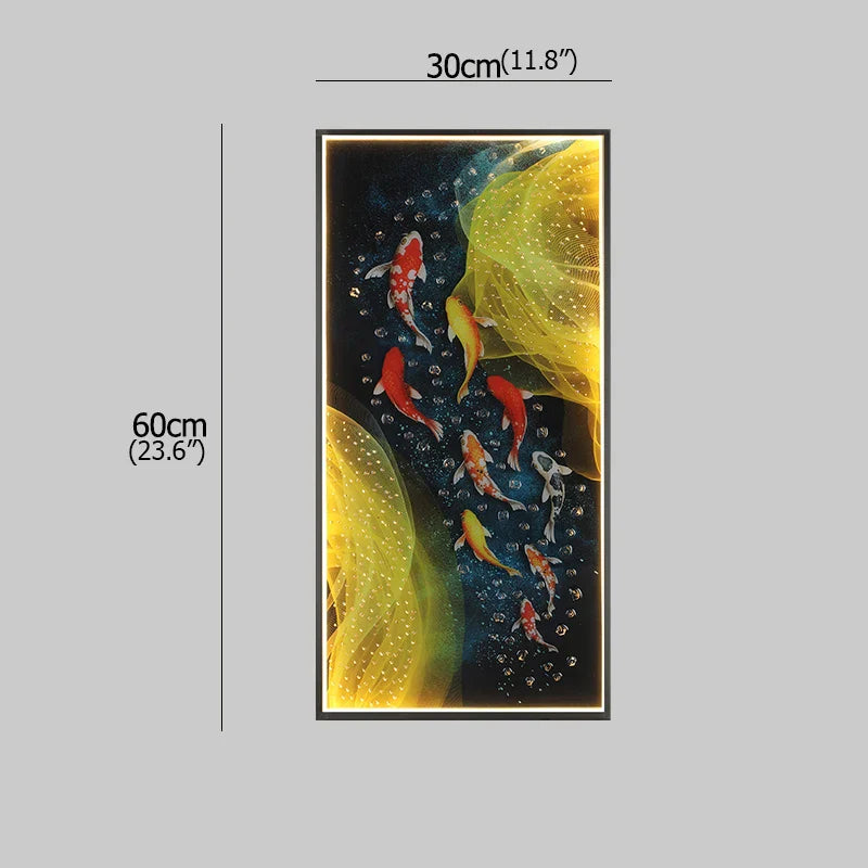 Gold Fish LED Picture Wall Light for Home Decor & Bedroom Aisle