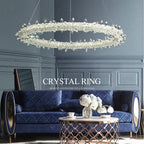 Crystal Flower LED Chandelier Pendant Light for Living and Dining Room