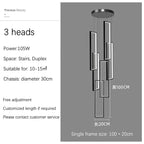 LED Stair Chandelier: Luxury Loft Geometry Pendant Lamps for Modern Living